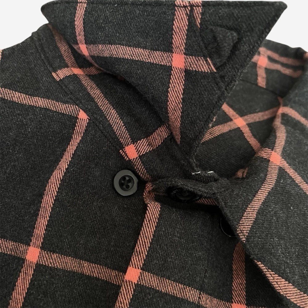 TacHuntFish NWOT 4XL Men's Black Plaid Check Flannel Long Sleeve THF - Picture 4 of 7
